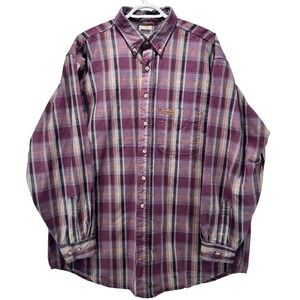 Vintage Carhartt Mens XL Button Down Plaid Heavy Weight Like‎ New